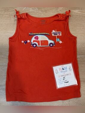 Vintage Gymboree 2013 Surf Adventure Beetle Appliqué Tank Girl Size 5
